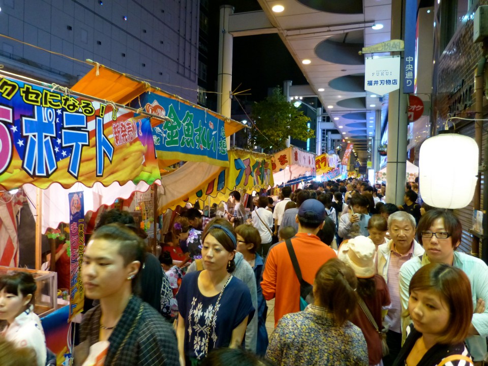 Busy stall lined streets