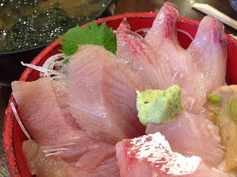 Today's Donburi with three kinds of local fish