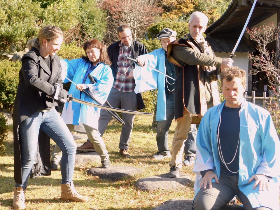A crazy group of cosplayers reenacting the anticlimactic end to long-forgotten battle.