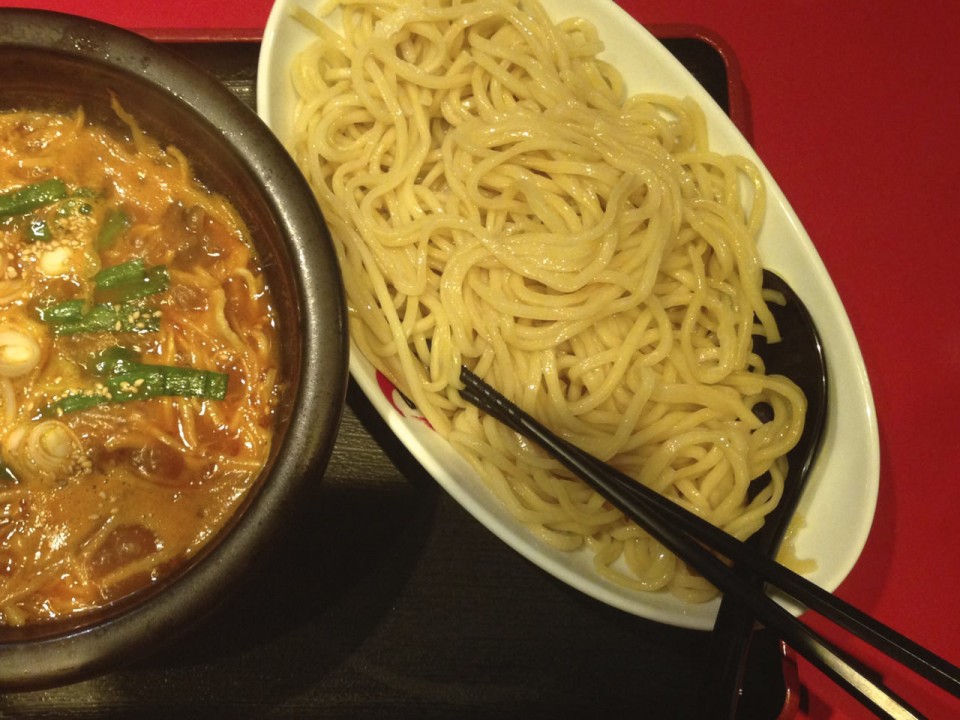 Spicy Tsukemen with regular noodles