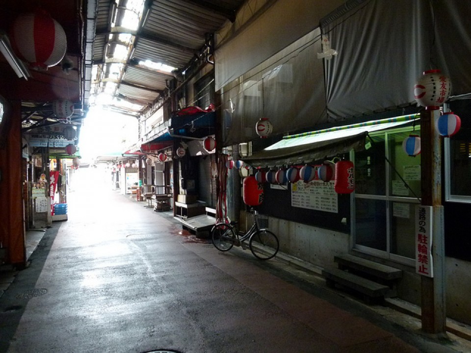 Old style shopping streets like this are fast disappearing in Japan